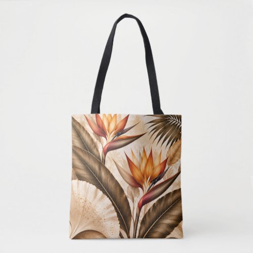 Elegant Bird of Paradise &amp; Ginkgo Botanical Artwor Tote Bag