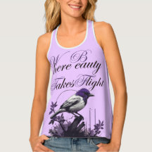 Elegant Bird on Purple Leaves | Nature Art