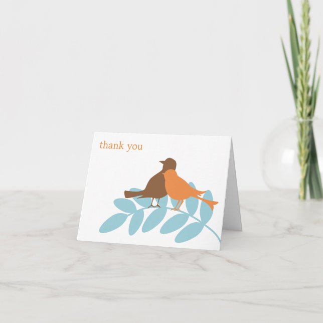 Elegant Bird Silhouettes Thank You (Front)