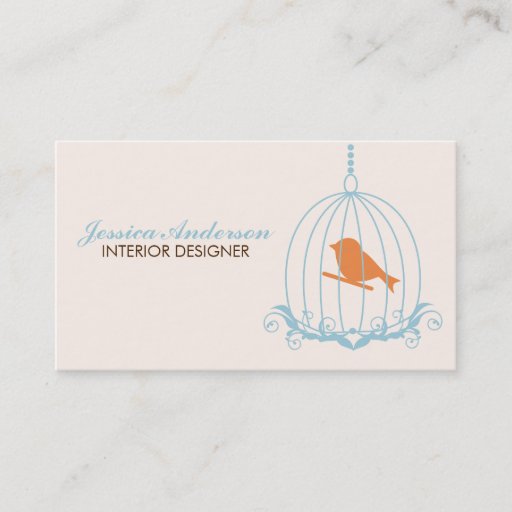 Customizable Elegant Birdcage Business Cards