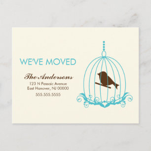 Elegant Birdcage Moving Announcements