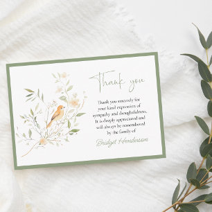 Elegant Birds Funeral Thank You Card