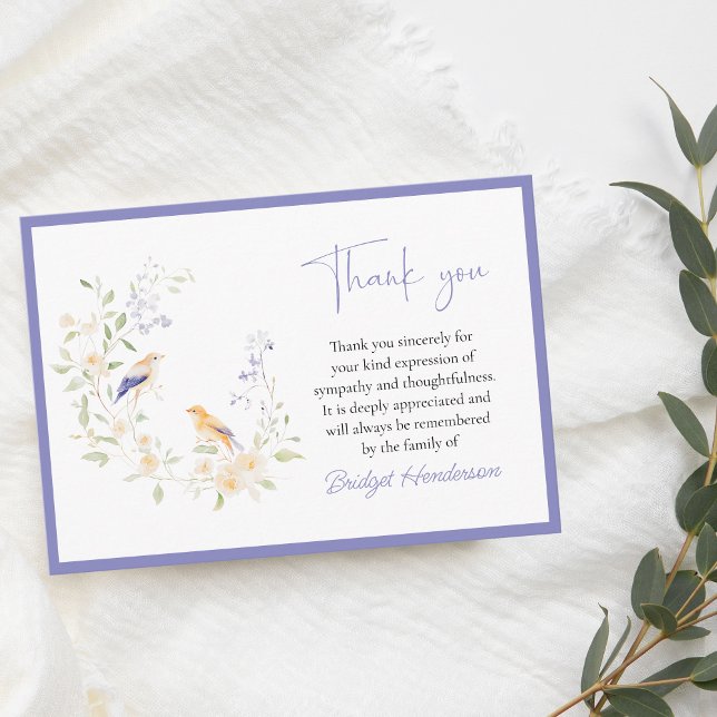 Elegant Birds Funeral Thank You Card (Creator Uploaded)
