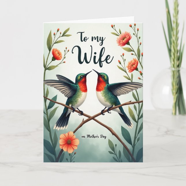 Elegant Birds Mothers Day Card (Front)