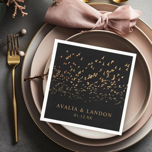 Elegant Birds of a Feather Wedding  Napkins (Creator Uploaded)