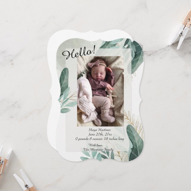 Elegant Birth Announcement  (Front/Back In Situ)