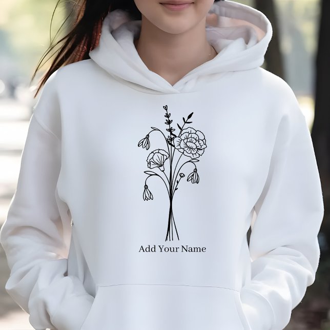 Elegant Birth Flower Bouquet Wildflower Customized Hoodie (Creator Uploaded)