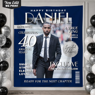 Elegant Birthday Backdrop Custom Magazine Cover