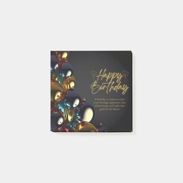 Elegant Birthday Blessings Post-it Notes (Front)