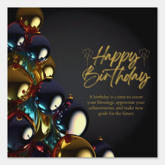 Elegant Birthday Blessings Sign