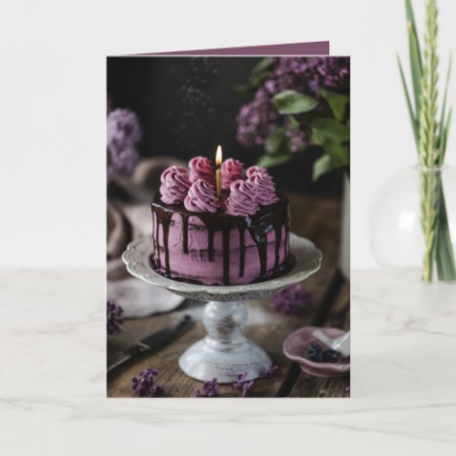 Elegant Birthday Cake Card