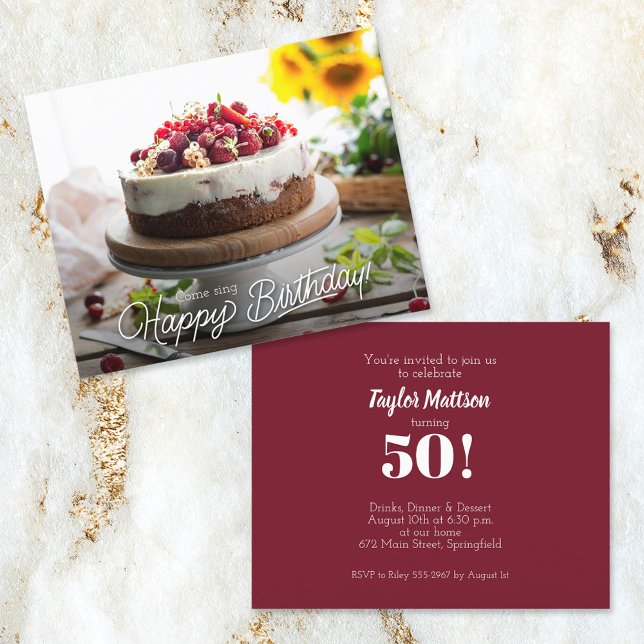 Elegant Birthday Cake Party Invitations (Creator Uploaded)