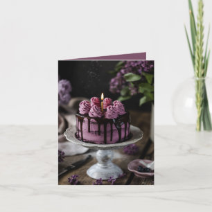 Elegant Birthday Cake Small Greeting Card