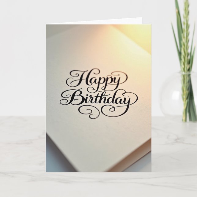 Elegant Birthday Calligraphy Card (Front)