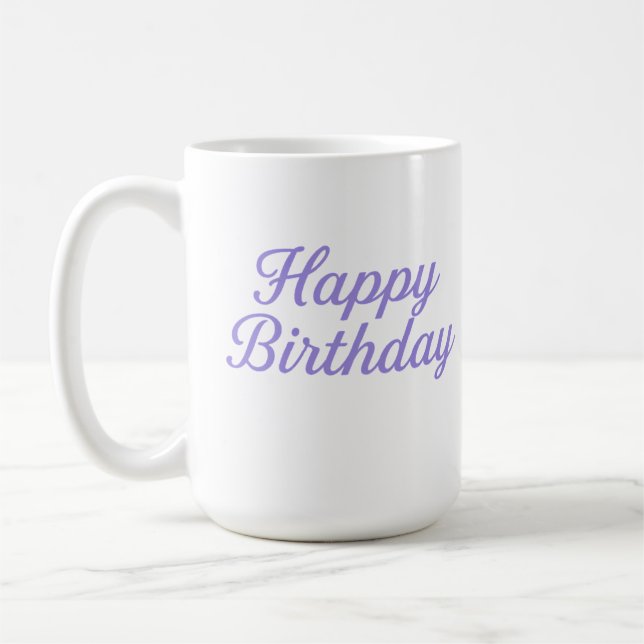 Elegant Birthday Calligraphy Design Coffee Mug (Left)