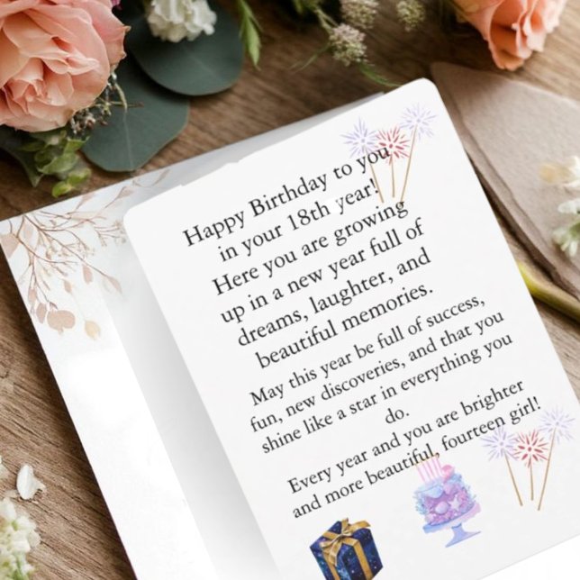 Elegant Birthday Card for Her 18Personalized Greet (Creator Uploaded)