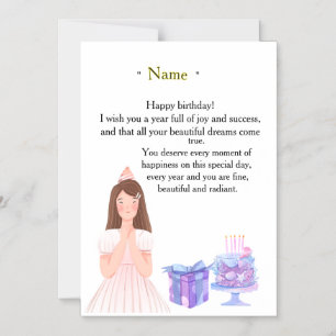 Elegant Birthday Card for Her – Personalized Greet