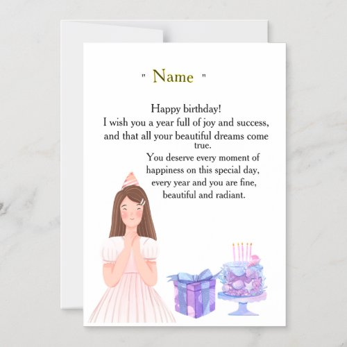 Elegant Birthday Card for Her – Personalized Greet
