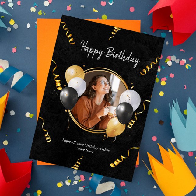 Elegant birthday card with your personal photo (Creator Uploaded)