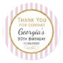 Elegant Birthday Favor Tags Pink Gold Thank You