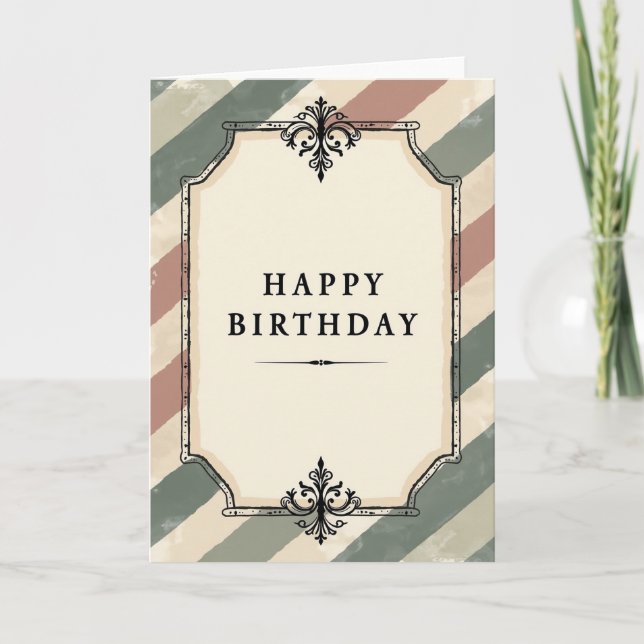 Elegant Birthday Filigree Card (Front)