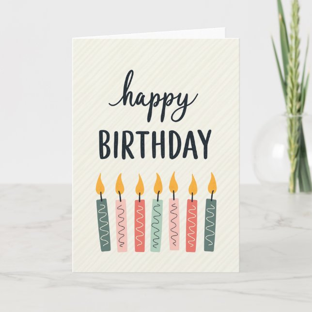 Elegant Birthday Flame Card (Front)