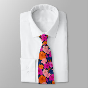 Elegant Birthday Gifts For Husband Tropical Flower Neck Tie