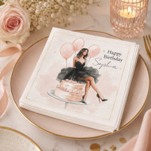 Elegant Birthday Girl Party Napkin