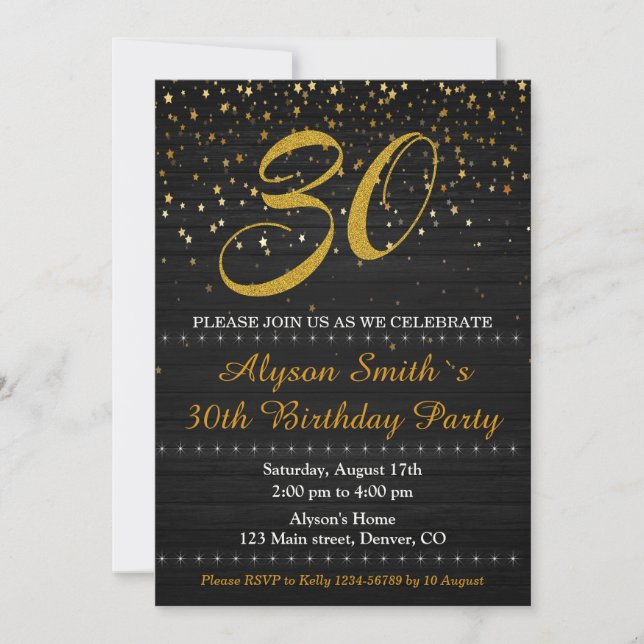 Elegant birthday invitation Adult woman invite (Front)
