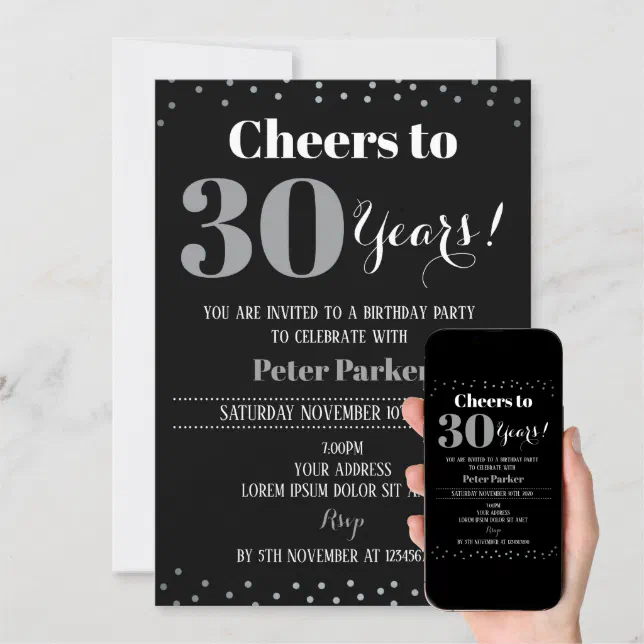 Elegant Birthday Invitation for Adults | Zazzle