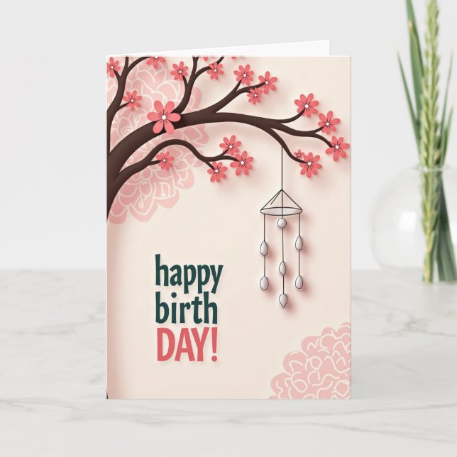 Elegant Birthday Mobile Card (Front)