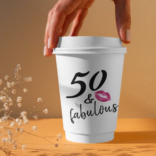 Elegant Birthday Party 50 and Fabulous Modern Paper Cups