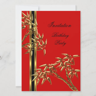 Elegant Birthday Party Asian Bamboo Invitation