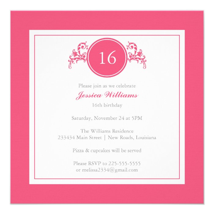 Elegant Birthday Party Custom Announcement