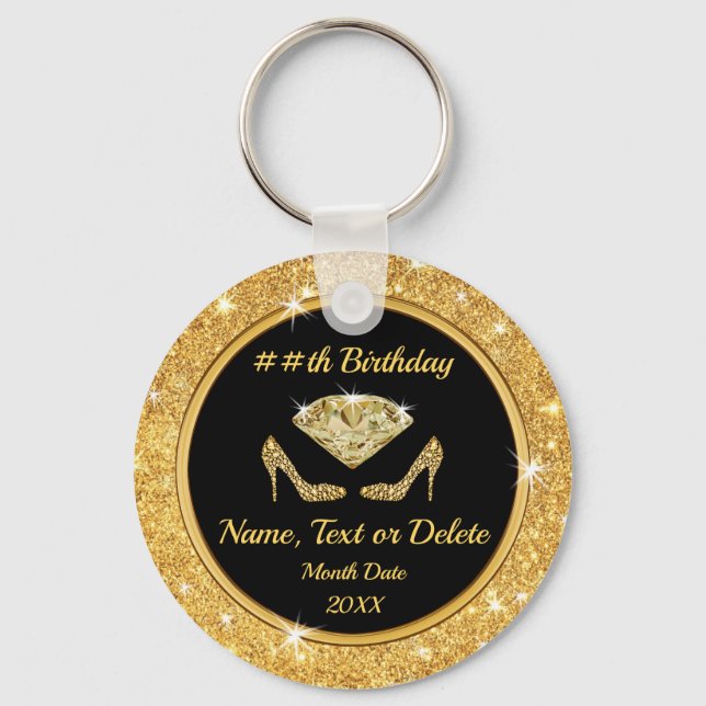 Elegant Birthday Party Favors for Adults, Womens Keychain (Front)