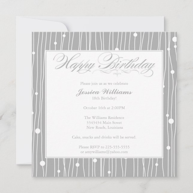Elegant Birthday Party Invitation (Front)