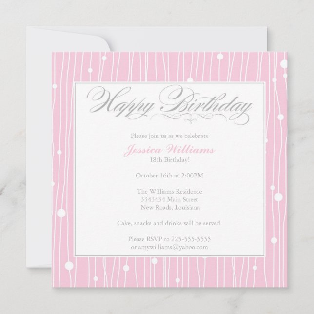 Elegant Birthday Party Invitation (Front)