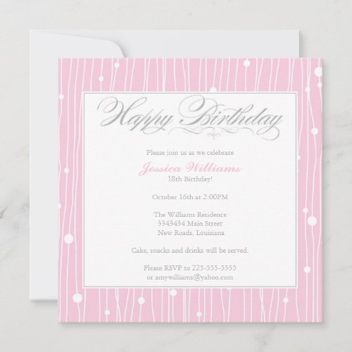 Elegant Birthday Party Custom Announcement