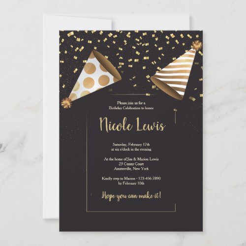 Elegant Birthday Party Invitations for adults