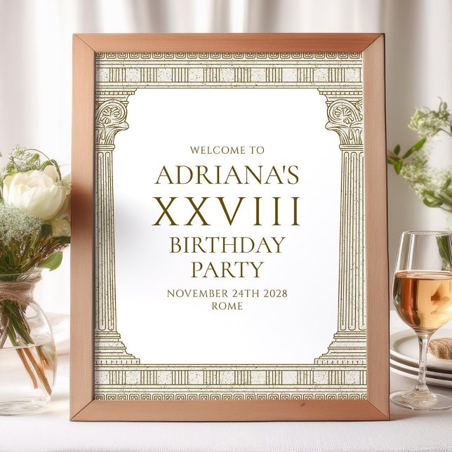 Elegant Birthday Party sign with stone elements (Creator Uploaded)