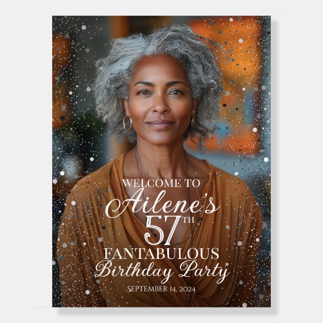 Elegant birthday party welcome sign Foam Board (Front)