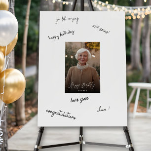 Elegant Birthday Photo Guest Book Alternative Foam Board