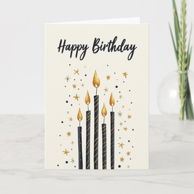 Elegant Birthday Pillars Card (Front)