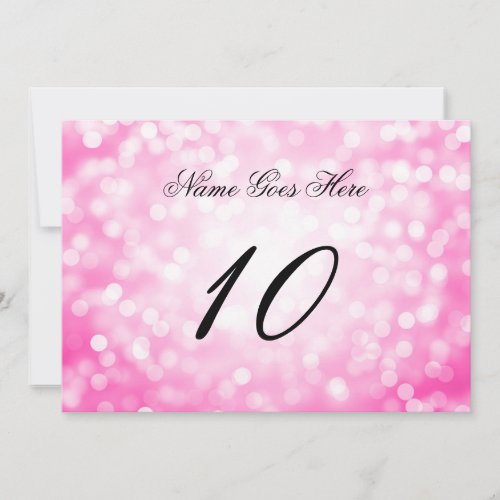 Elegant Birthday Pink Glitter Lights Place Card 