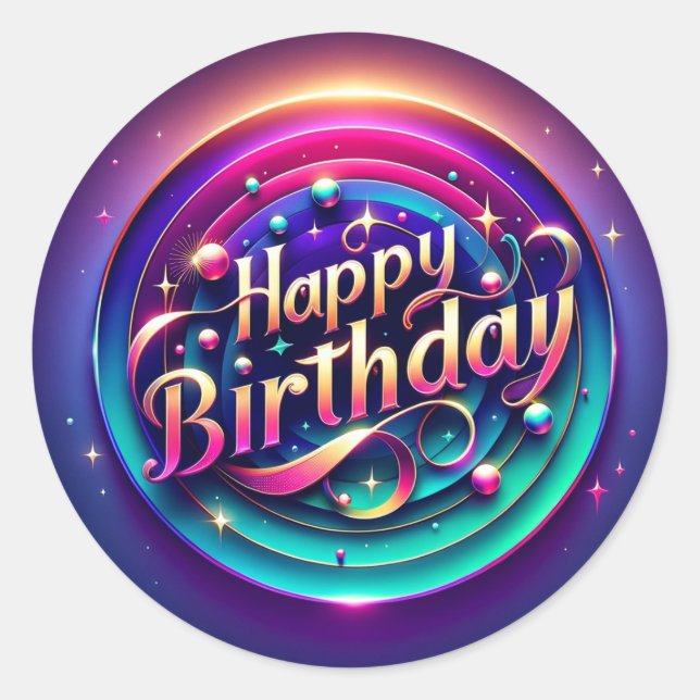 Elegant birthday sticker (Front)