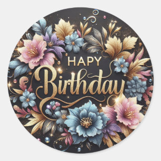 Elegant birthday sticker