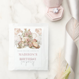 Elegant Birthday Tea Party Personalized Tea Bag Drink Mix
