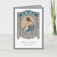 Elegant Birthday Virgin Mary Jesus Vintage