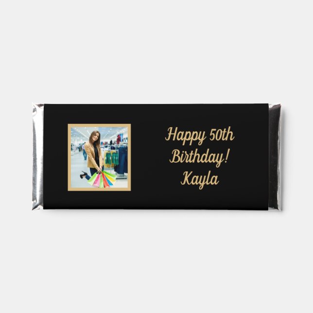 Elegant birthday Wedding Party Photo Couple Gift Hershey Bar Favors (Front)