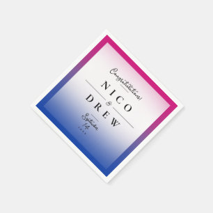 Elegant Bisexual Pride Wedding Napkins
